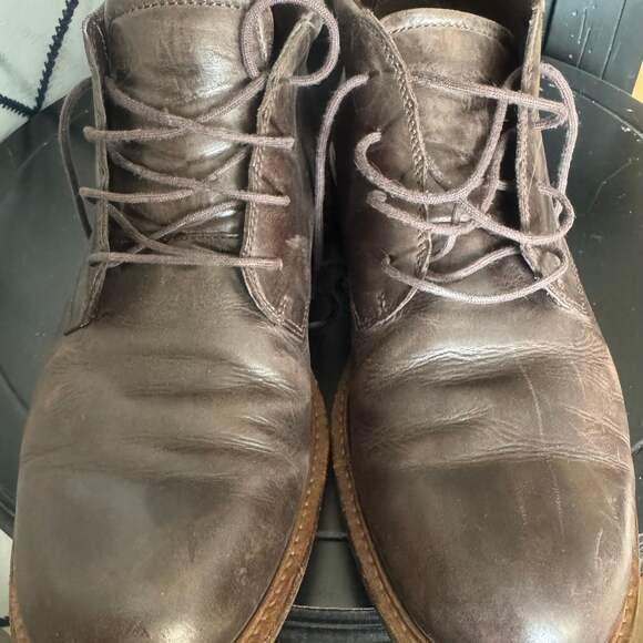 Men's ECCO Chukka Brown Leather Lace-Up Boots SIze 11 - Picture 1 of 16